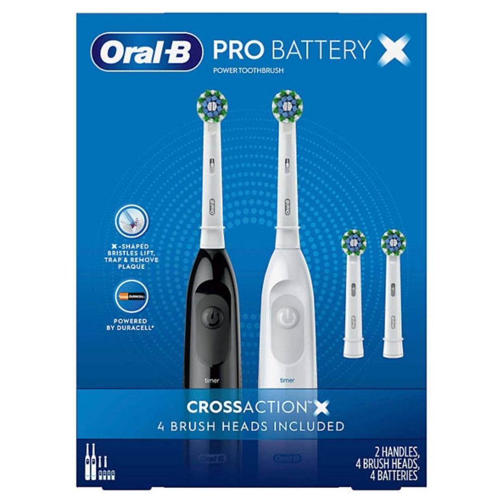 Oral-B Pro Advantage Battery-Powered Toothbrush - 2 Handles + 4
