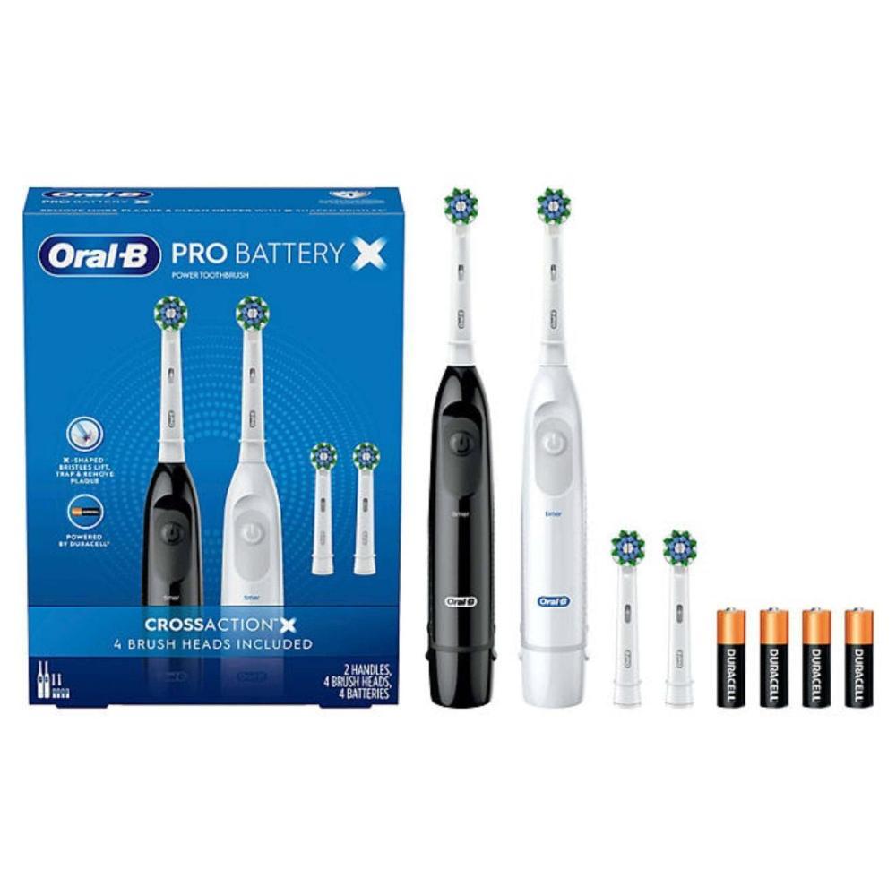 Oral-B Pro Advantage Battery-Powered Toothbrush - 2 Handles + 4