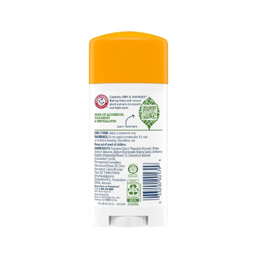 Arm & Hammer Essentials Natural Deodorant Orange Citrus 2.5 oz  - 12 Pack