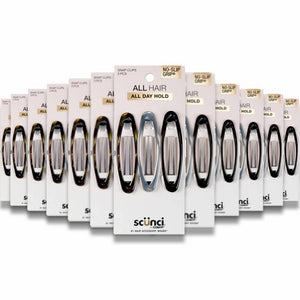 Scunci - No Slip Grip Oval Clips Assorted Colors, 3 Ct - 48 Pack
