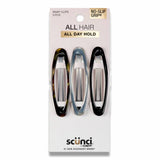 Scunci - No Slip Grip Oval Clips Assorted Colors, 3 Ct - 48 Pack