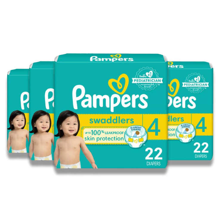 Pampers - Swaddlers Diapers, Size 4 - 22 Ct - 4 Pack | Pampers - Pre Order