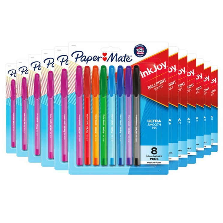 Paper Mate Pens InkJoy 100ST Assorted Ink 8 ct  - 12 Pack - Paper Mate InkJoy 100ST Pens 8pk - 12 Pack  Contarmarket | Pap...