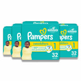 Pampers - Swaddlers Diapers, Size 1 - 32 Ct - 4 Pack