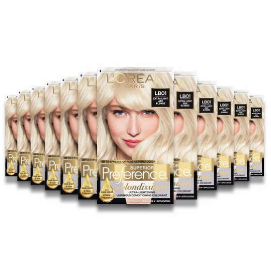L'Oreal - Paris Superior Preference Fade-Defying + Shine Permanent Hair Color, LB01 Extra Light Ash Blonde, Hair Dye K...