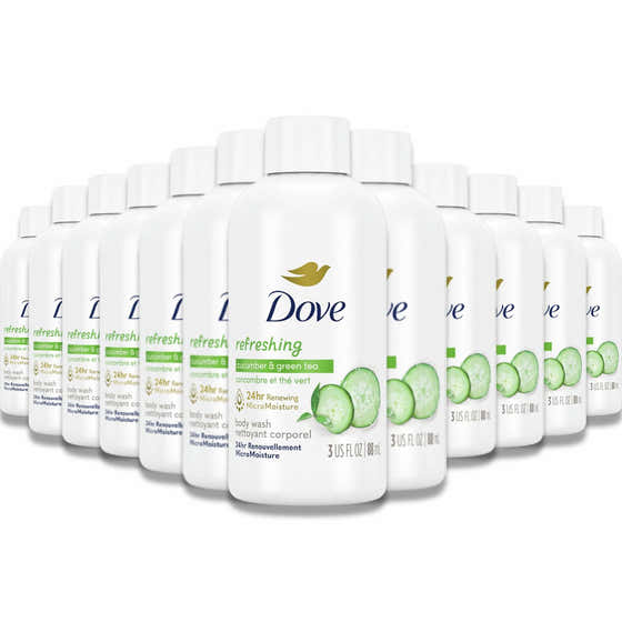 Dove - Go Fresh Cool Moisture Body Wash, Cucumber &amp; Green Tea Scent - 3.0 Oz - 24 Pack | Dove - Soaps &amp; Body Wash