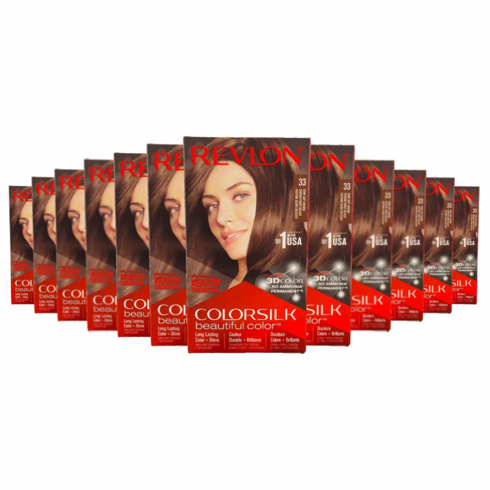 Revlon ColorSilk Hair Color - #33 Dark Soft Brown - 12 Pack