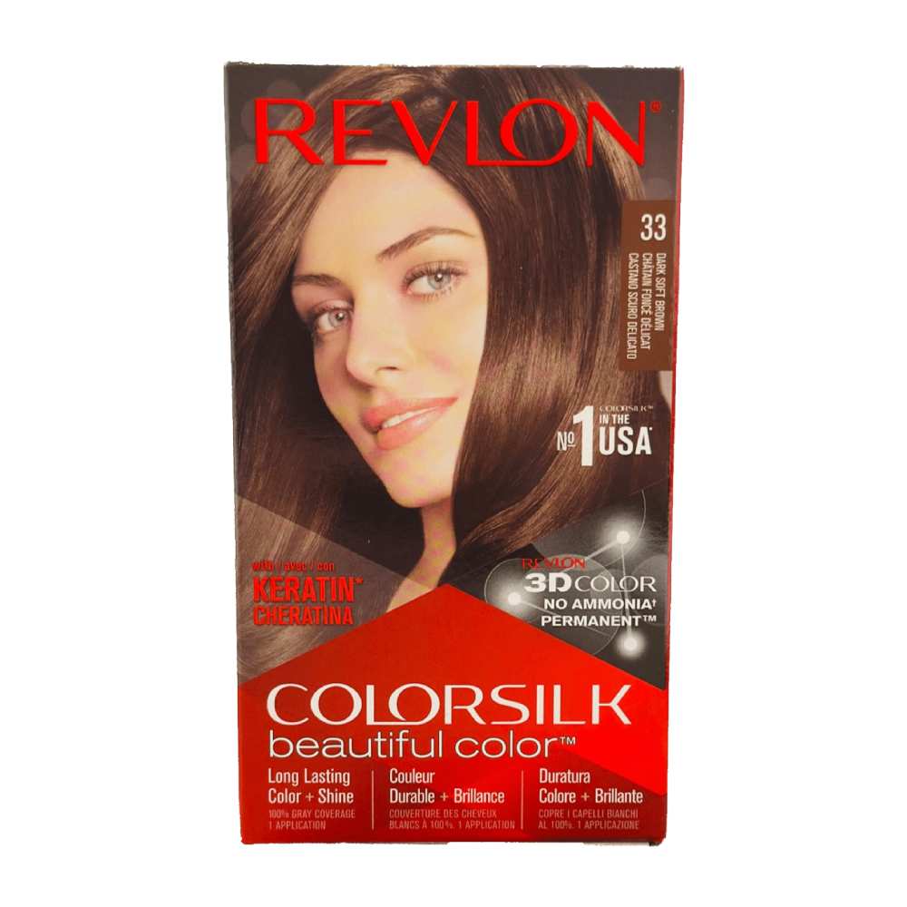 Revlon ColorSilk Hair Color - #33 Dark Soft Brown - 12 Pack