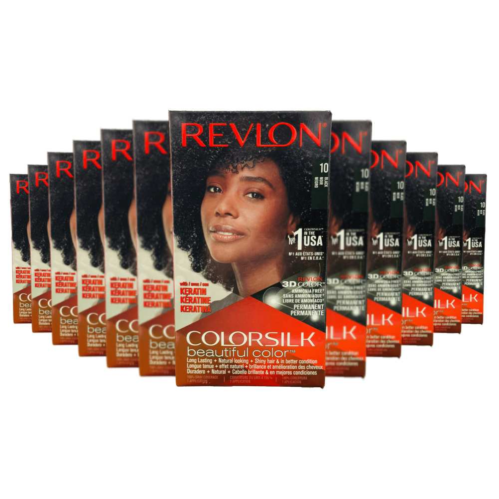 Revlon ColorSilk Hair Color - #10 Black - 12 Pack