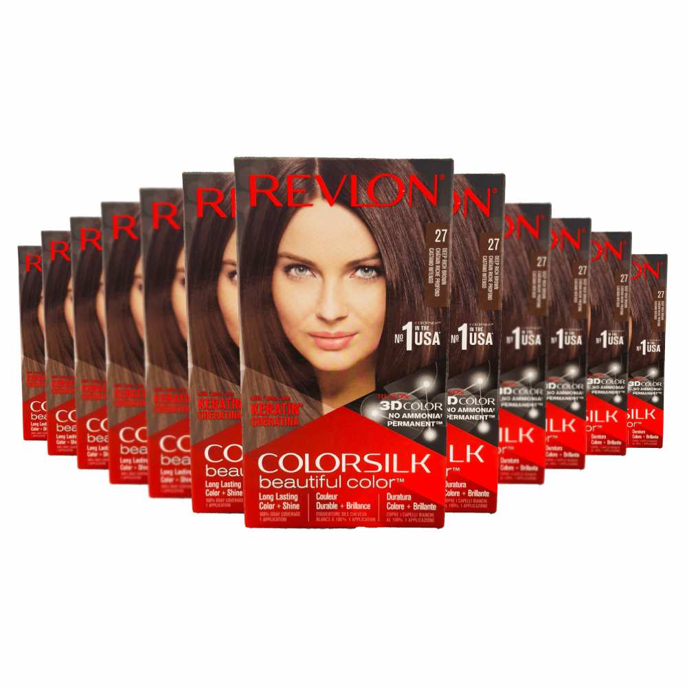 Revlon ColorSilk Hair Color - #27 Deep Rich Brown - 12 Pack