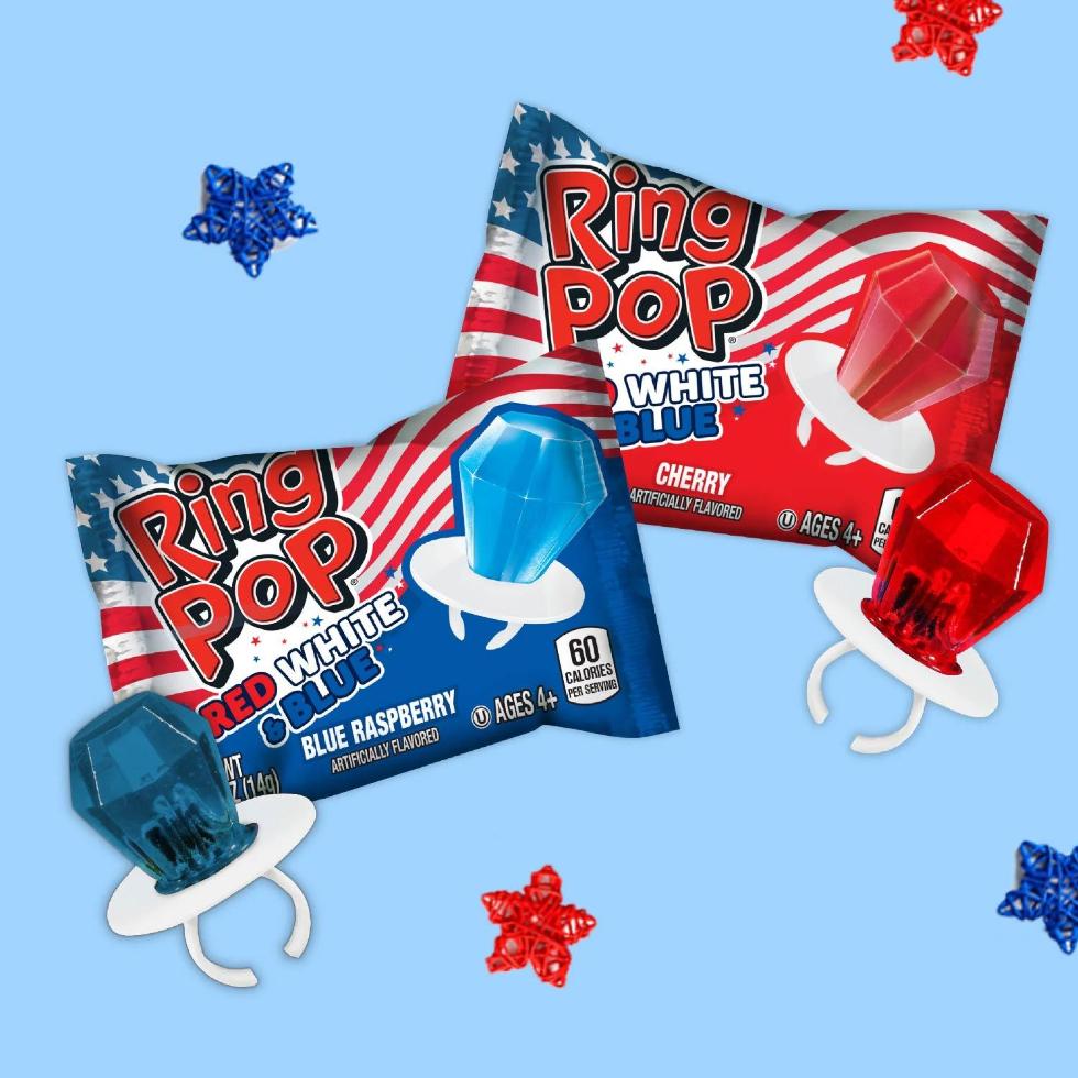 Ring Pop Limited Edition Red, White, and Blue Lollipop Variety Party Pack (16 oz., 32 ct.)