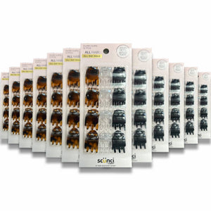 Scunci - Mini Hair Jaw Clips, Assorted Colors, 12 Ct - 48 Pack