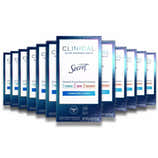 A pack of twelve Secret Clinical Strength Invisible Solid Completely Clean Antiperspirant & Deodorant bottles.