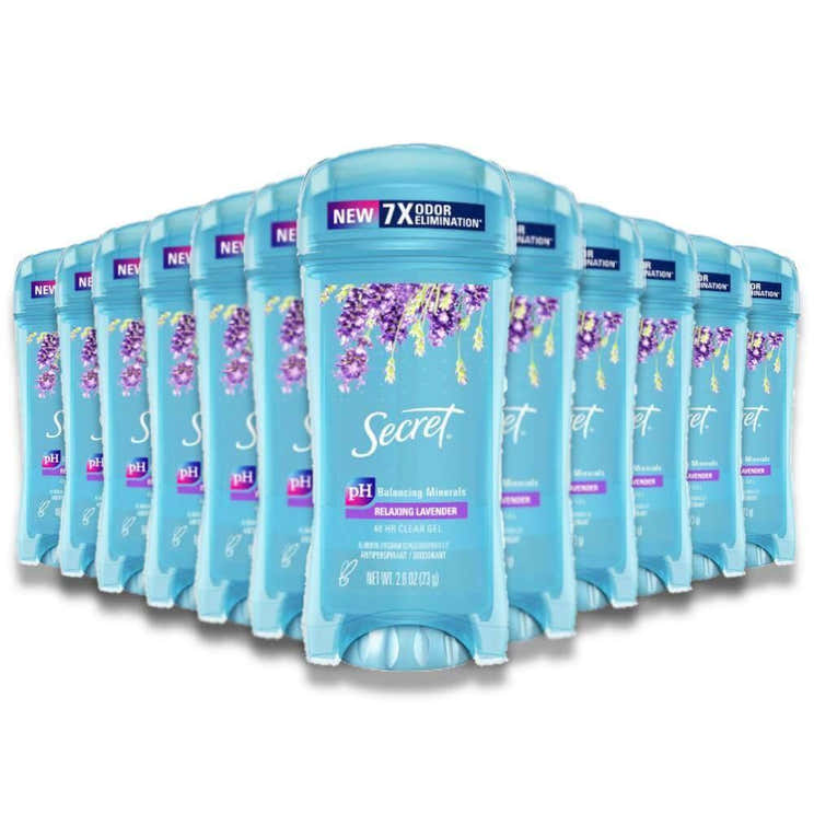 Secret - Clear Gel Lavender Antiperspirant &amp; Deodorant - 2.6 Oz - 12 Pack | Secret - Pre Order