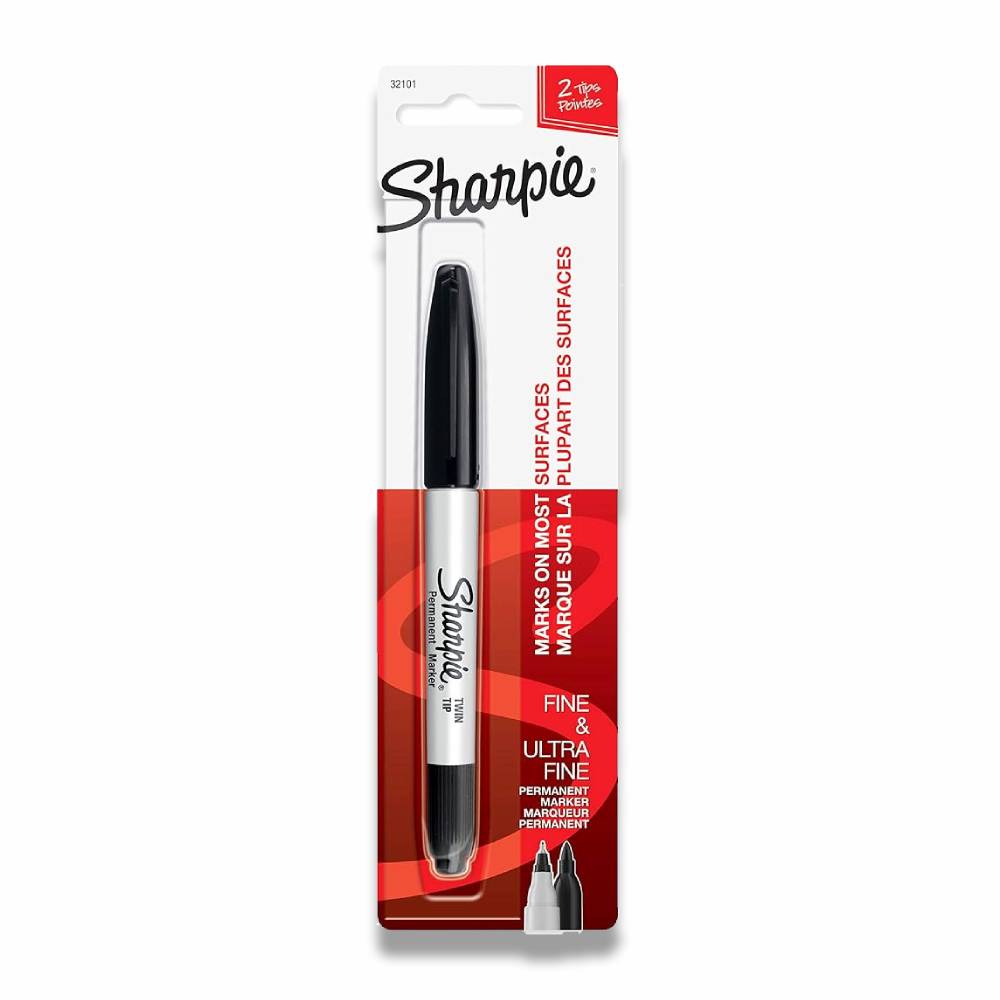 Sharpie - Fine/Ultra Fine Twin-Tip Permanent Marker Carded, Black - 48 Pack