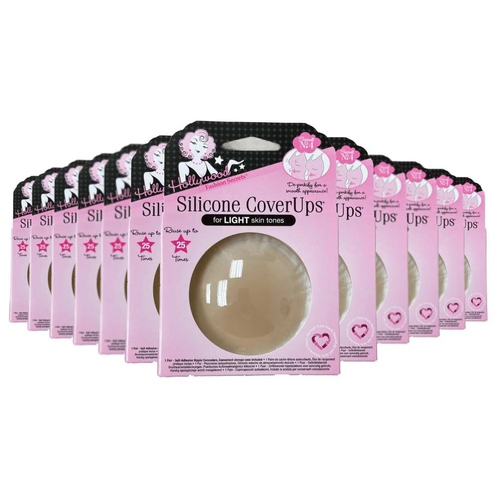 Hollywood Fashion Secrets -  Silicone Nipple CoverUps, Clear - 1 ct  - 12 Pack
