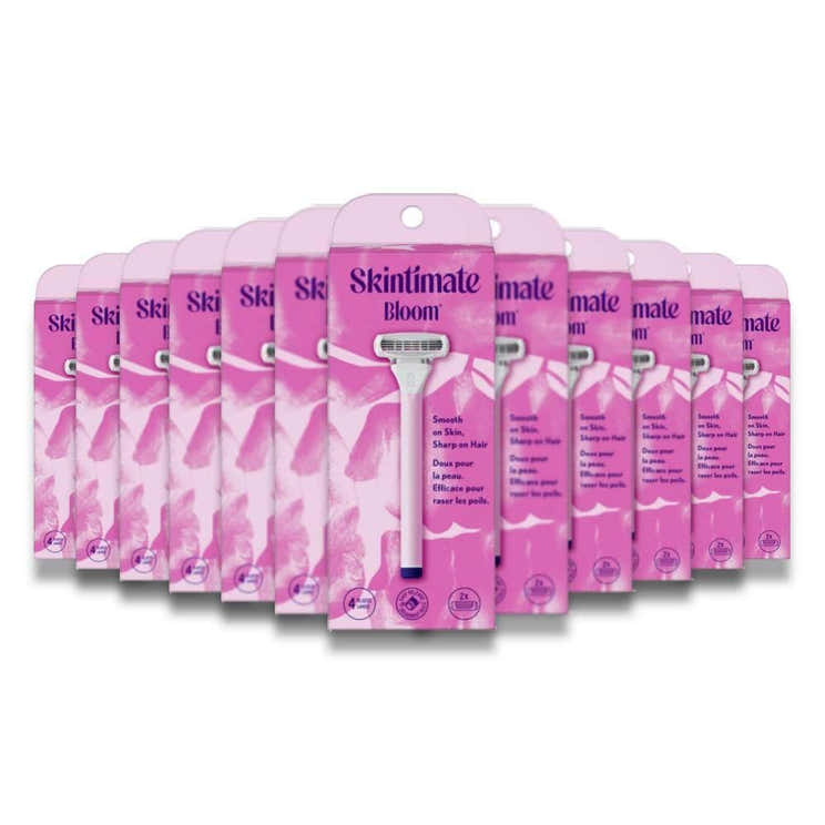 Skintimate - Bloom Women's Razor Kit, 1 Razor Handle 2 Refills - 12 Pack - Skintimate Bloom Women's Razor Kit - 1 ...