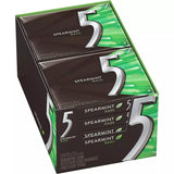Wrigley's 5 Gum - Spearmint Rain Sugar Free Chewing Gum - 10 Fifteen Stick Packages
