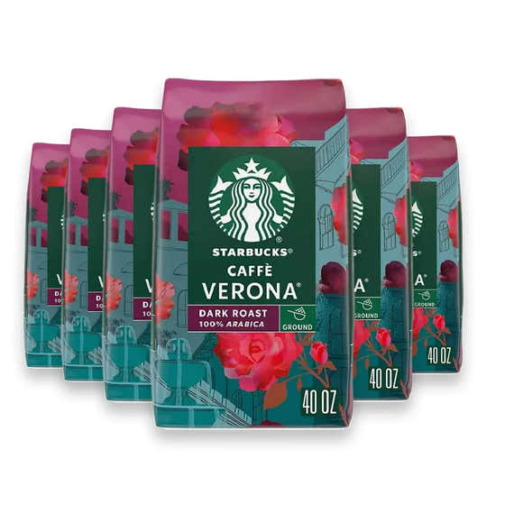 Starbucks - Caffe Verona Ground Coffee, Dark Roast - 40 Oz - 6 Pack | Starbucks - All products