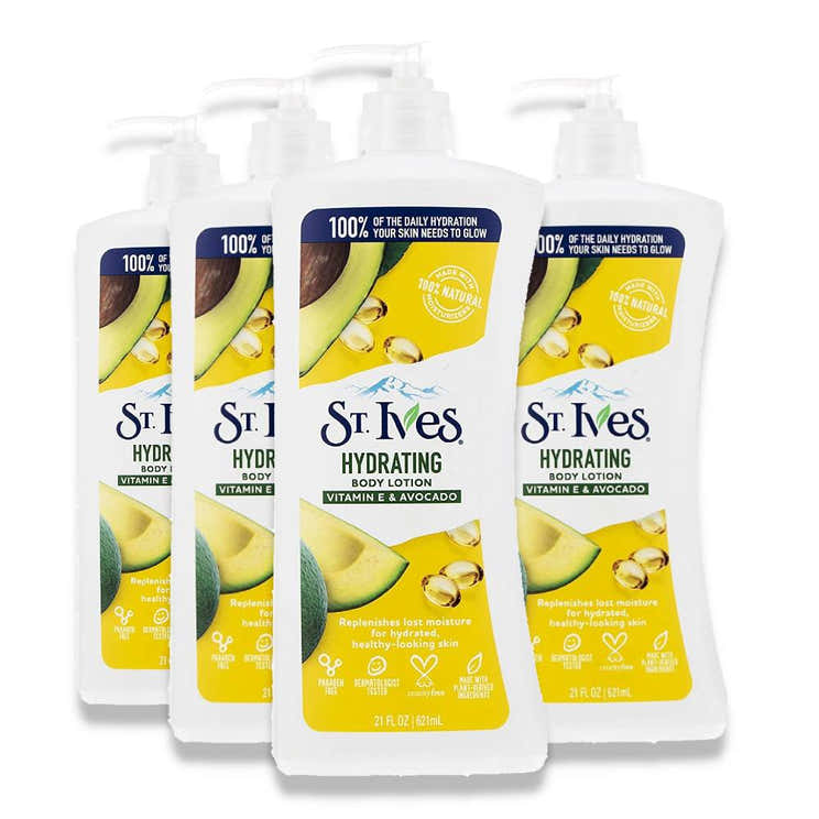St. Ives - Hydrating Body Lotion, Vitamin E and Avocado - 21 Oz - 4 Pack | St Ives - Pre Order