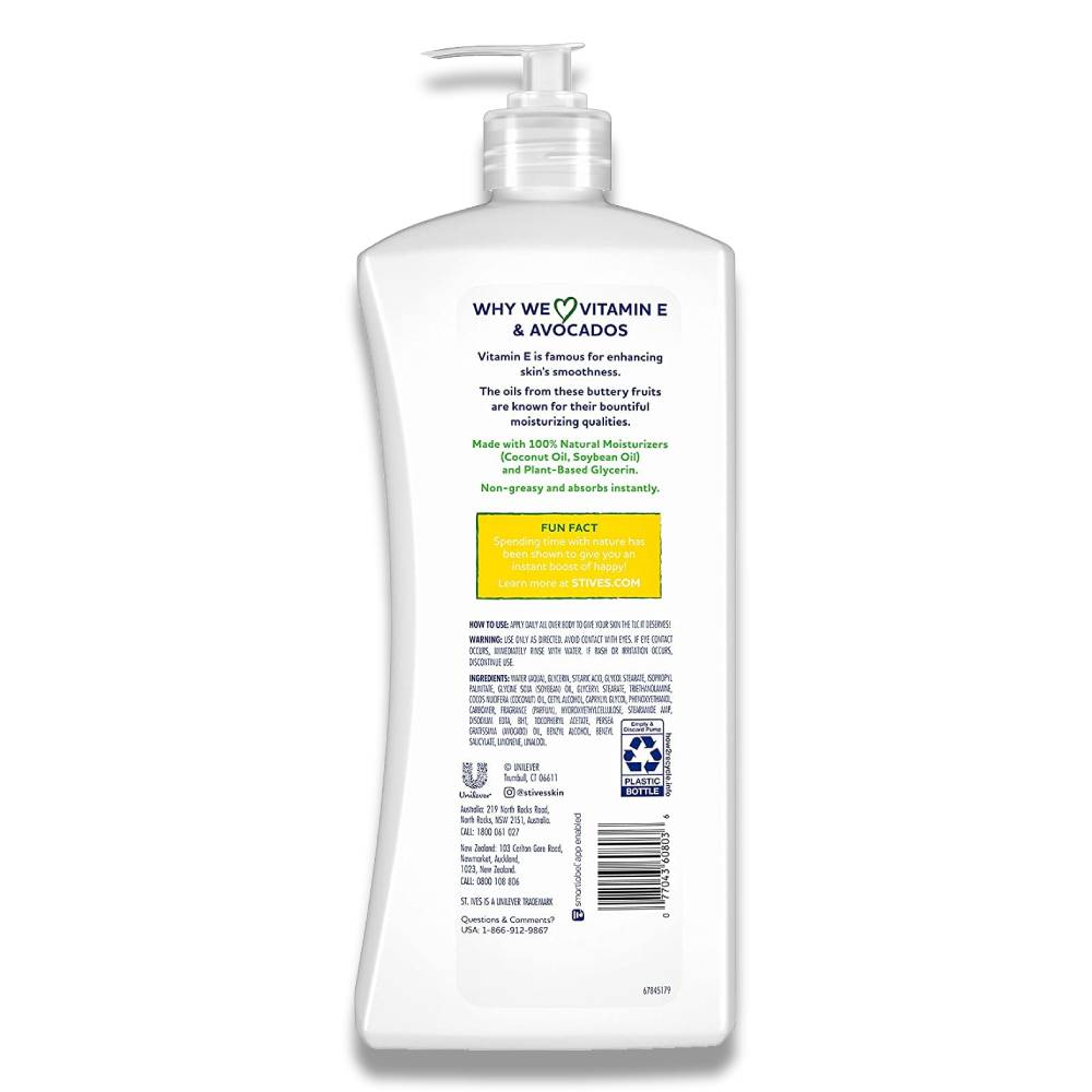 St. Ives - Hydrating Body Lotion, Vitamin E and Avocado - 21 Oz - 4 Pack
