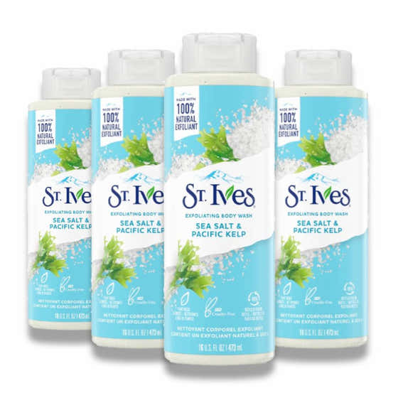 St. Ives - Sea Salt &amp; Pacific Kelp Exfoliating Body Wash - 16 Oz - 4 Pack | St Ives - All products
