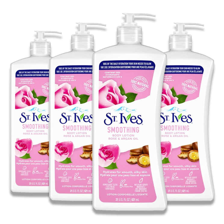 St. Ives - Smoothing Body Lotion with Rose and Argan Oil 21 oz - 4 Pack - St. Ives Smoothing Body Lotion - Rose and Argan ...