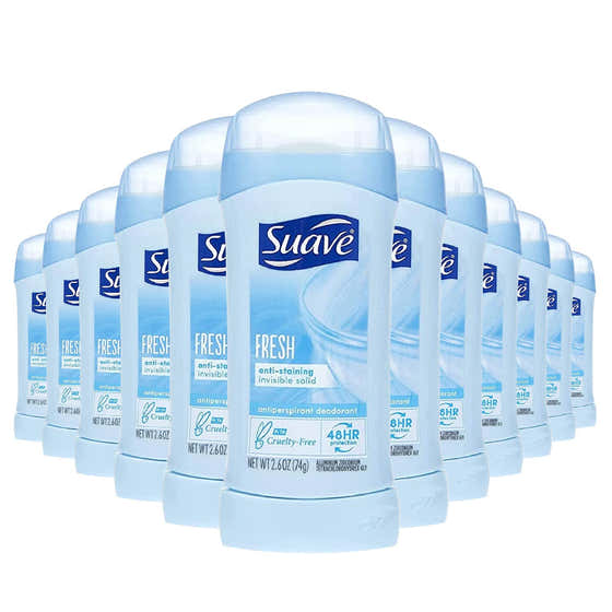 Suave Women&#39;s Fresh Invisible Solid Deodorant Stick  2.6 oz - 12 Pack | Suave - All products