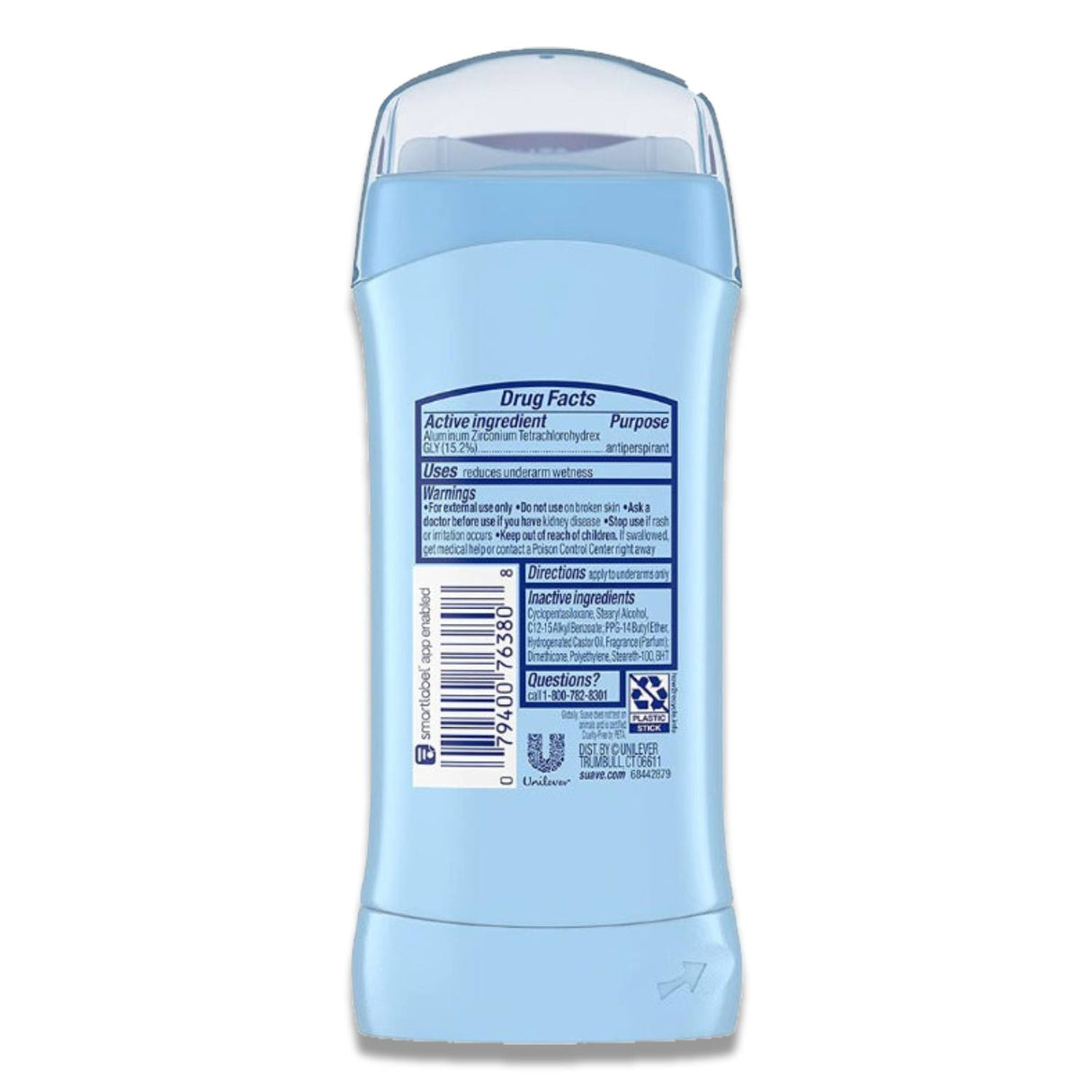 Suave -Anti-Perspirant Deodorant Invisible Solid, Coconut Kiss - 2.6 Oz - 12 Pack