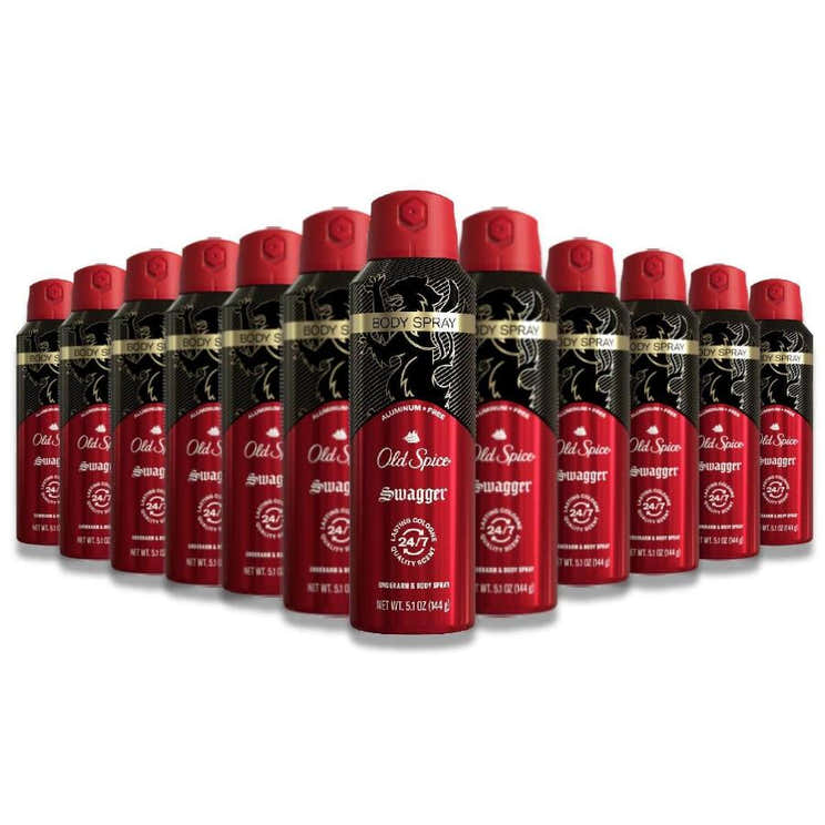 Old Spice -  Aluminum Free Body Spray for Men, Swagger - 5.1 Oz - 12 Pack | Old Spice - Pre Order