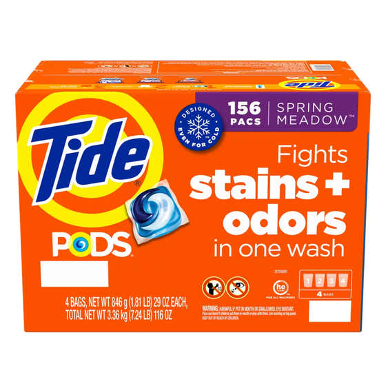 Tide - Pods Liquid Laundry Detergent Pacs, Spring Meadow - 156 Ct | Tide - Value pack