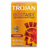 Trojan - Ultra Ribbed Ecstasy Lubricated Condoms - 10 Count -  48 Pack