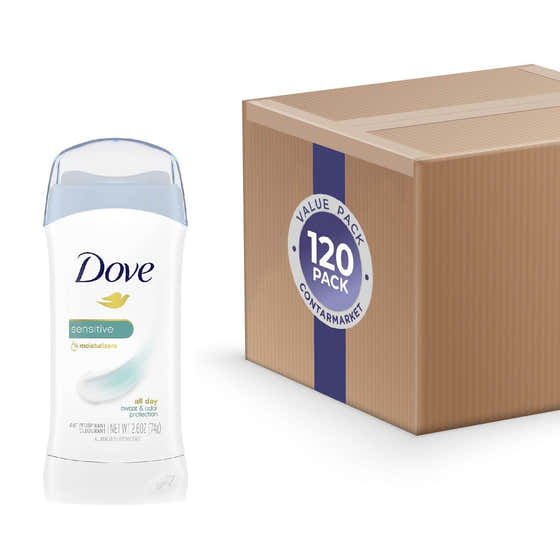 Dove Invisible Solid Antiperspirant  Deodorant Stick for Women Sensitive, 2.6 oz - 120 Pack | Dove - member5%