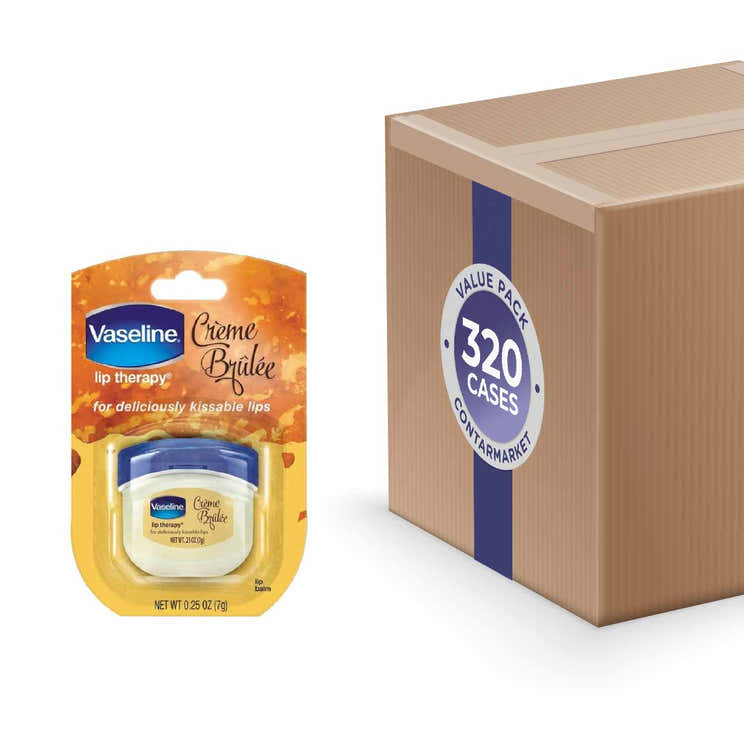 Vaseline Lip Therapy Creme Brulee Lip Balm 0.25 oz - 320 Pack - Travel Size | Vaseline - Volume Discount