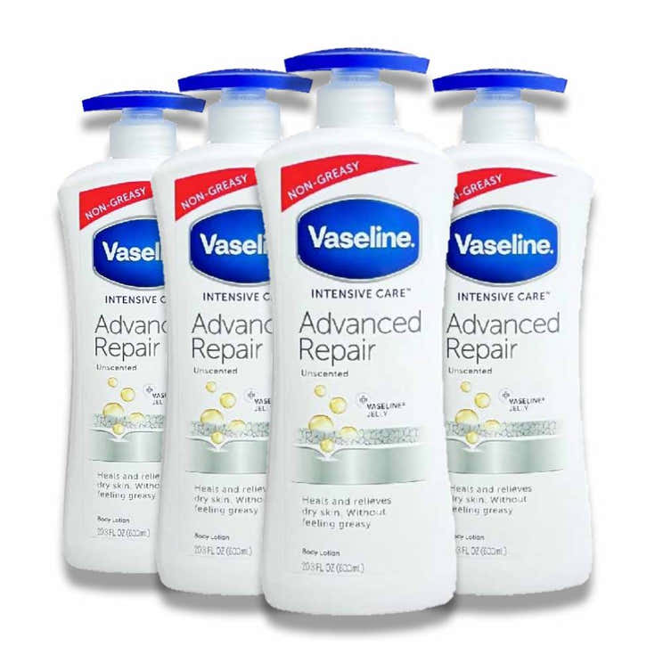 Vaseline - Intensive Care, Advanced Repair, Non-Greasy Lotion, Unscented - 20.3 Oz - 4 Pack | Vaseline - Pre Order