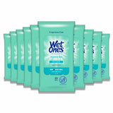 Wet Ones - Sensitive Skin Hand Wipes Travel Pack, Fragrance Free - 20 Ct - 10 Pack