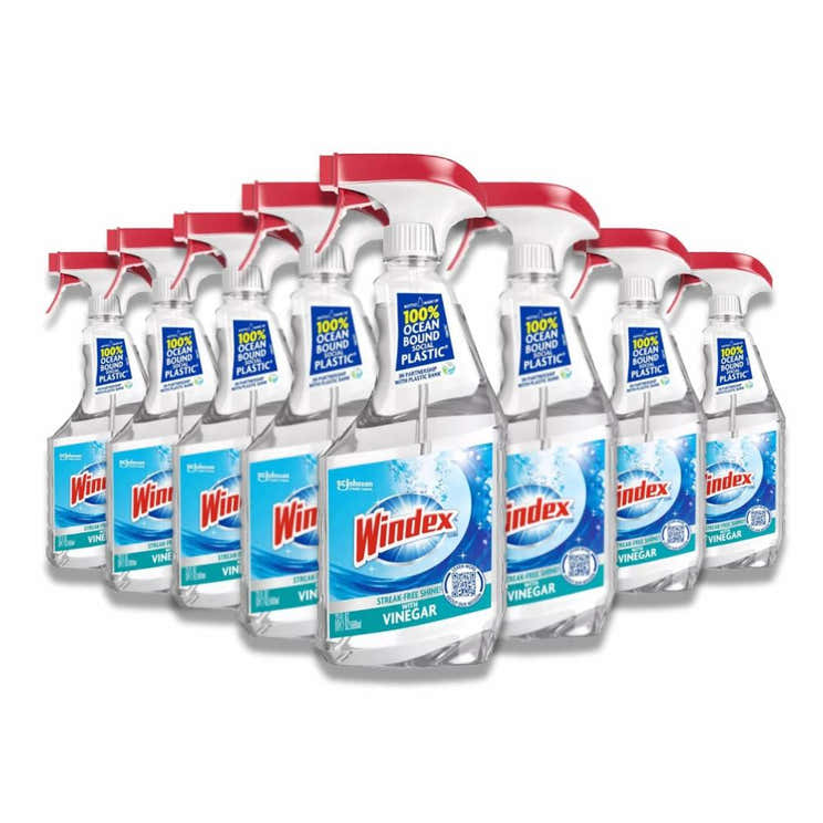 Windex - Glass Cleaner, Vinegar Spray Bottle - 23 Oz - 8 Pack | Windex - Pre Order