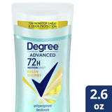 Degree Women, Advanced, 72H MotionSense, Antiperspirant Deodorant, Fresh Energy- 2.6 Oz - 12 Pack