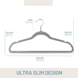 Velvet Adults Clothes Hangers. Non Slip with 360 Degrees Swivel Hook - 25 CT. -Black - OPEN BOX