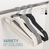 Velvet Adults Clothes Hangers. Non Slip with 360 Degrees Swivel Hook - 25 CT. -Black - OPEN BOX