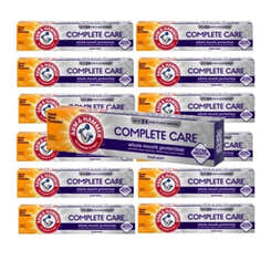 12 Pack Arm & Hammer Complete Care toothpaste tubes in Fresh Mint flavor, packaging shows the brand logo and product name.