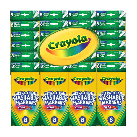 Crayola  Ultra-Clean Washable Markers 8 Colors - 24 Pack | Crayola - School &amp; Office Supplies - Wholesale