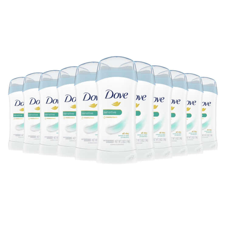 Dove - Invisible Solid Antiperspirant  Deodorant stick for women Sensitive - 2.6 oz - 12 Pack | Dove - Pre Order
