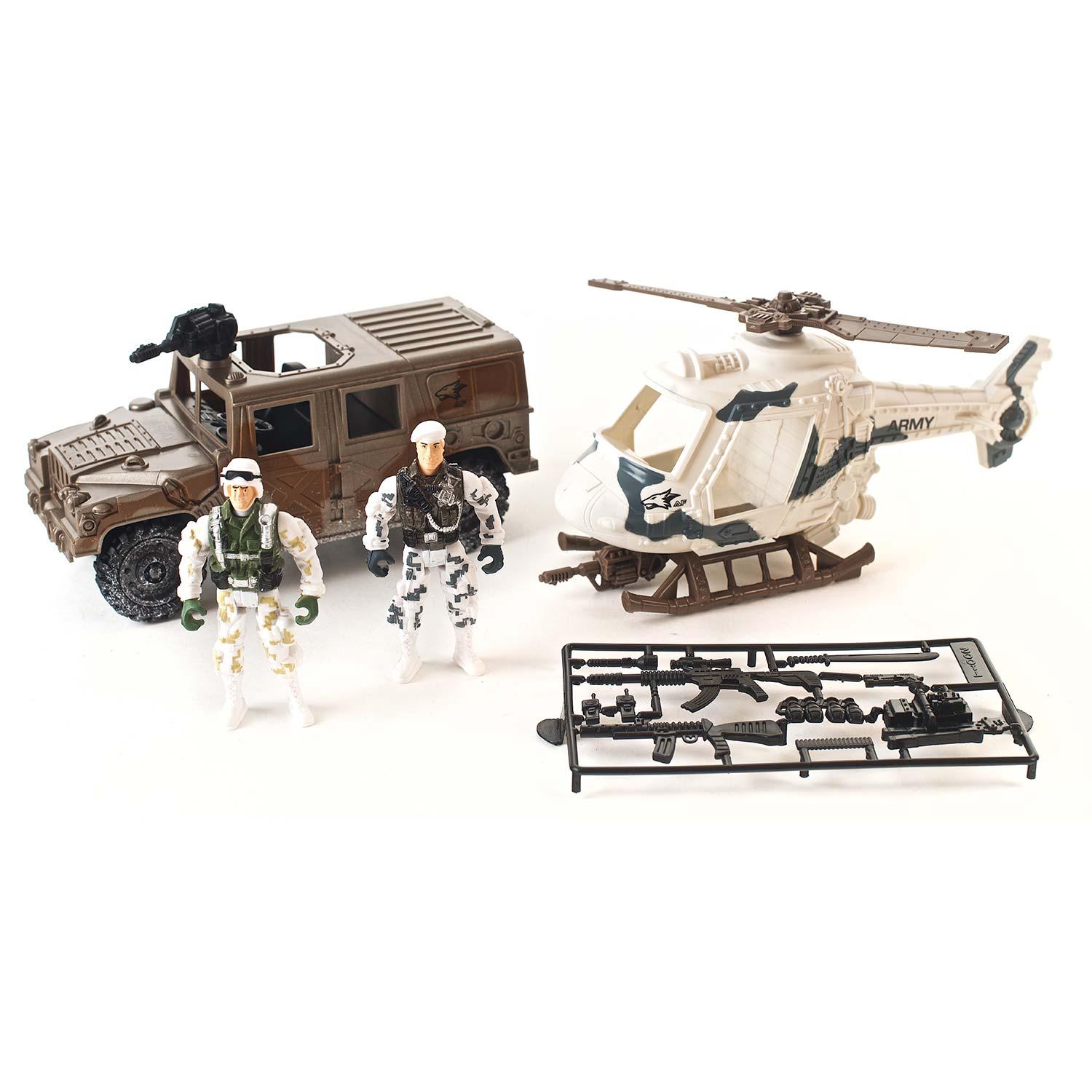 Free Wheel Military Force Full Playset - 26 Pcs – Contarmarket