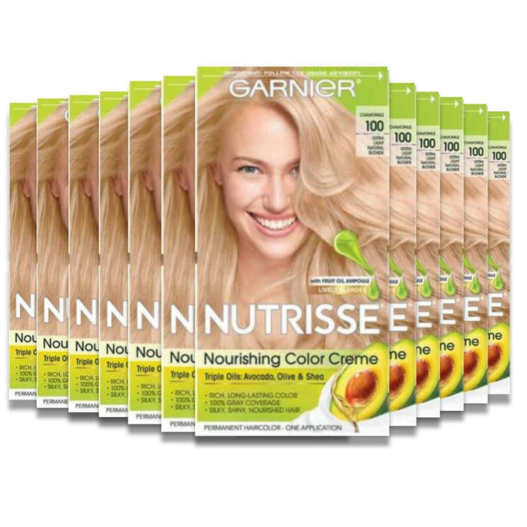 Garnier Nutrisse Nourishing Color Creme - Extra-Light Natural Blonde 100 (Chamomile) - 12 Pack | Garnier - Pre Order