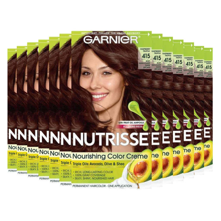 Garnier Nutrisse Nourishing Color Creme - Soft Mahogany Brown 415 (Raspberry Truffle) - 12 Pack | Garnier - Pre Order