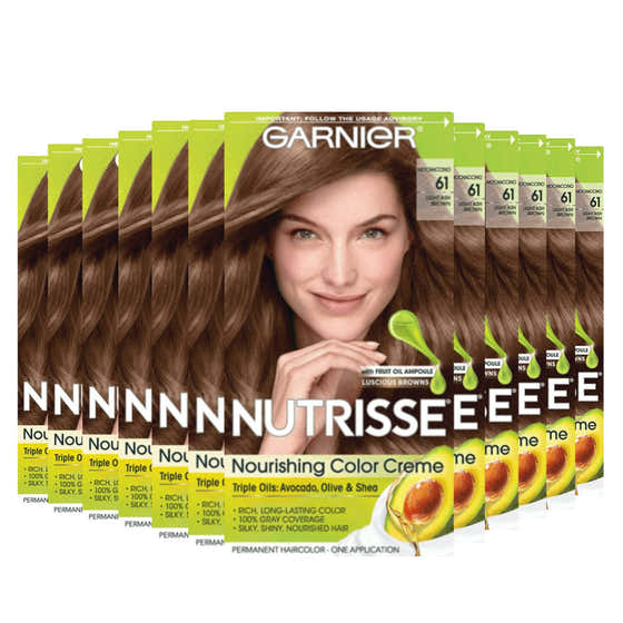 Garnier Nutrisse Nourishing Color Creme - Light Ash Brown 61 (Mochaccino) - 12 Pack | Garnier - Nutrisse