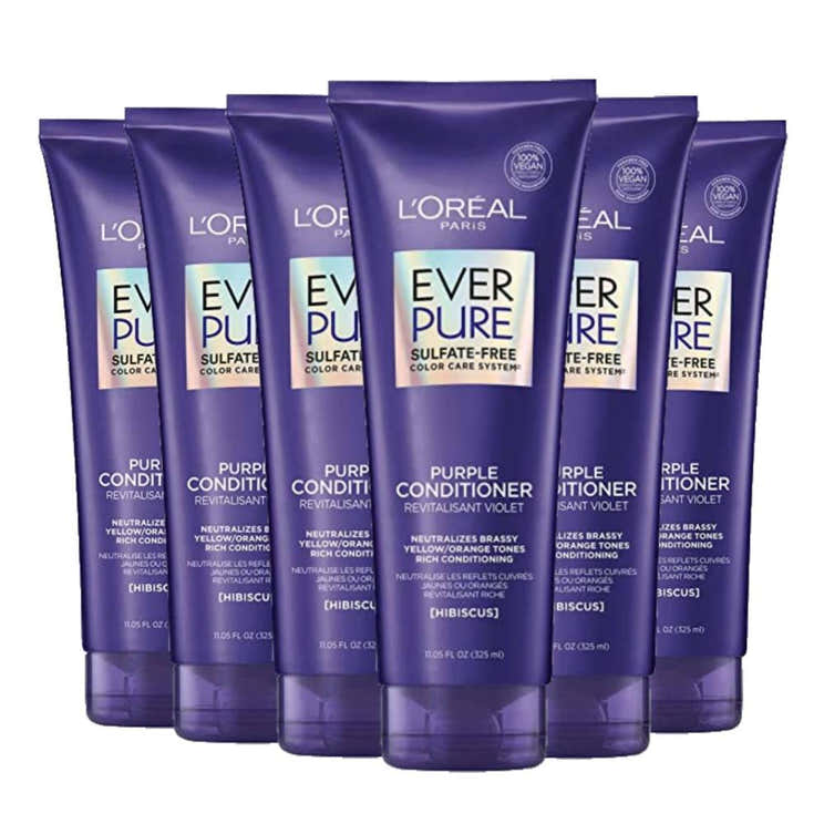 L'Oreal Paris EverPure Sulfate Free Purple Conditioner - 6.8 fl oz - 6 Pack | L'oreal - Pre Order