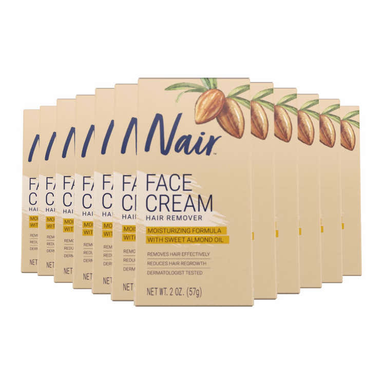 Nair Hair Remover Moisturizing Face Cream with Sweet Almond Oil 2 oz- 12 Pack - Nair Hair Remover Face Cream - Sweet Almon...