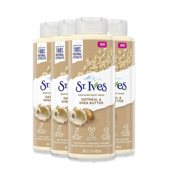 St. Ives Soothing Body Wash Moisturizing Cleanser Oatmeal &amp; Shea Butter  16 oz- 4 Pack | St Ives - All products